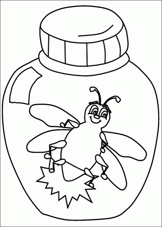 L is for lightning bug coloring page luciernagas