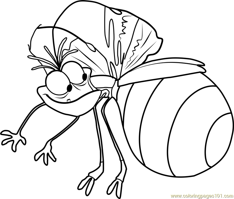 Ray the firefly coloring page for kids