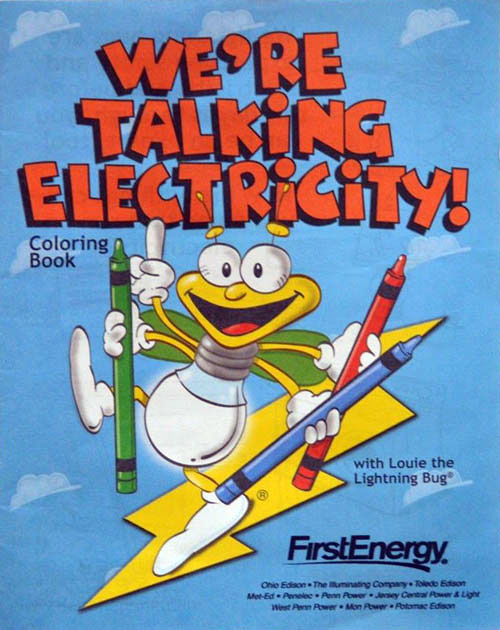 Mercial characters louie the lightning bug coloring books at retro reprints