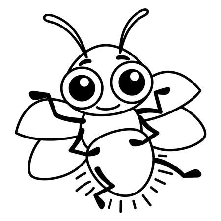 Coloring insect for children coloring book funny firefly in a cartoon style royalty free svg cliparts vectors and stock illustration image