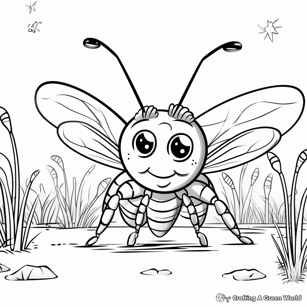 Lightning bug coloring pages
