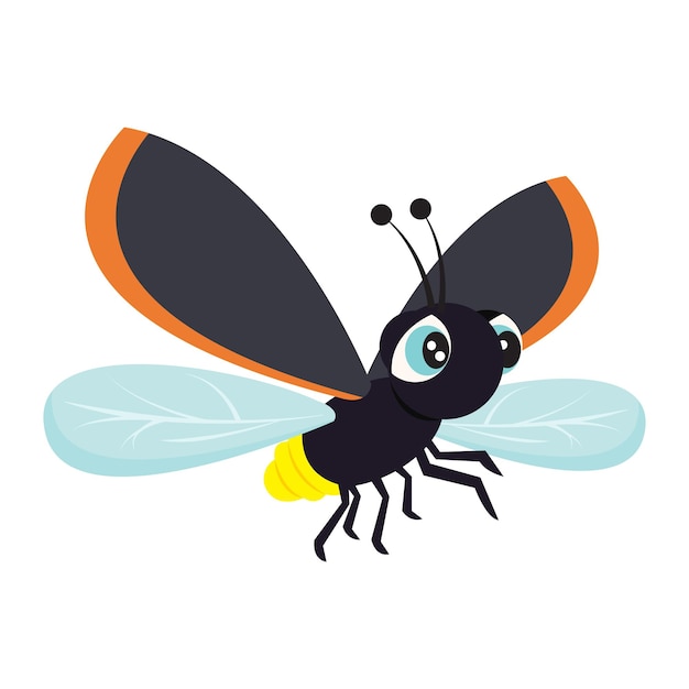 Premium vector firefly lightning bug glow worm isolated vector illustration graphic