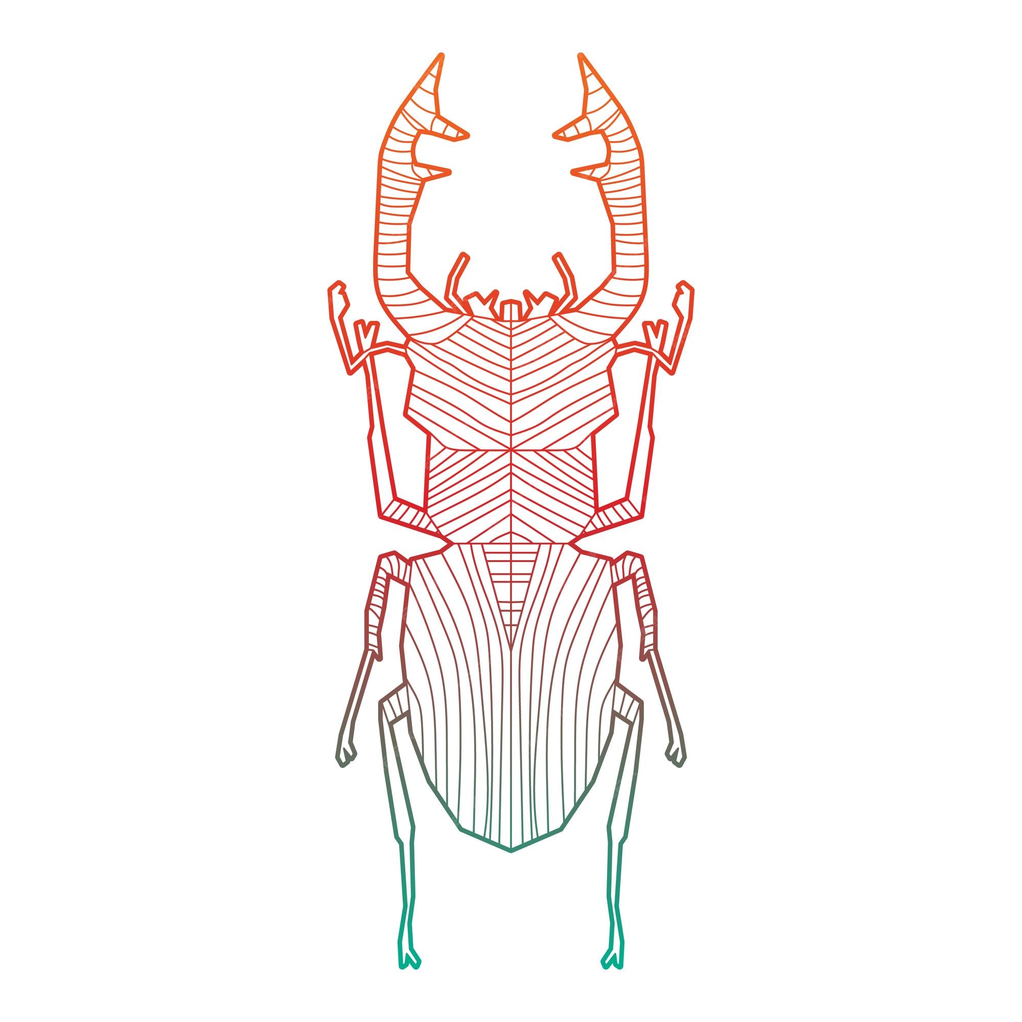 Premium vector decorative beetle coloring page and coloring book for adult and kids design