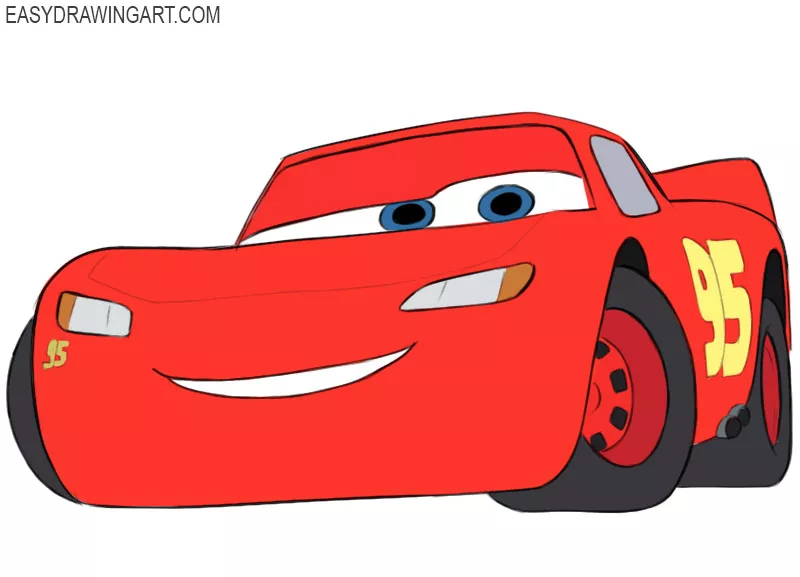 How to draw lightning mcqueen