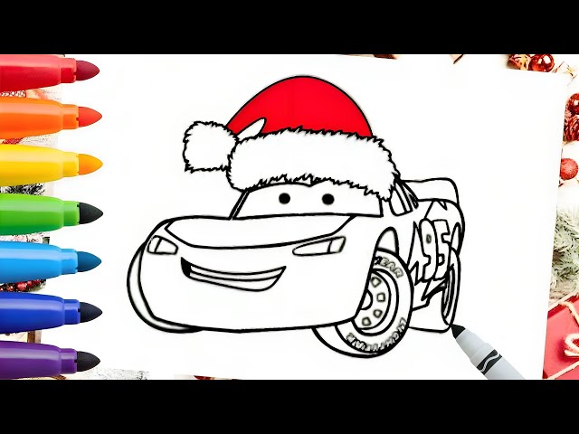 Coloring lightning mcqueen fun christmas coloring pages for kids