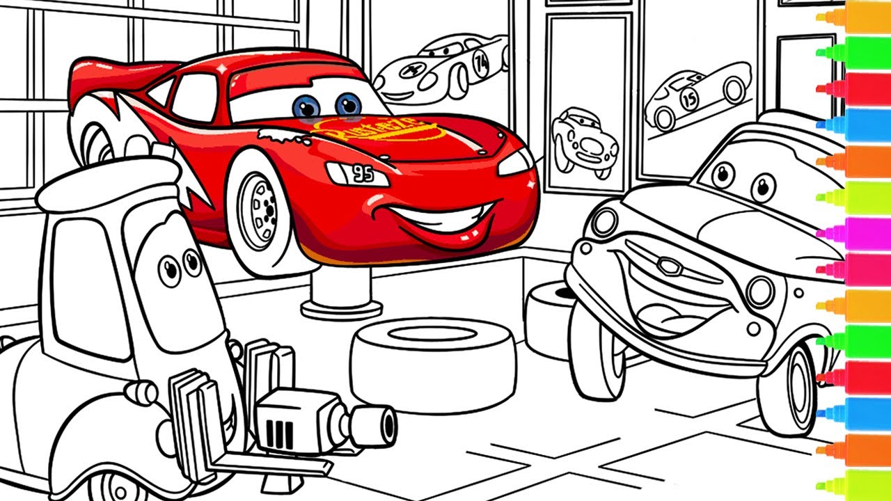 Disney pixar cars lightning mcqueen tuner cars coloring book pages