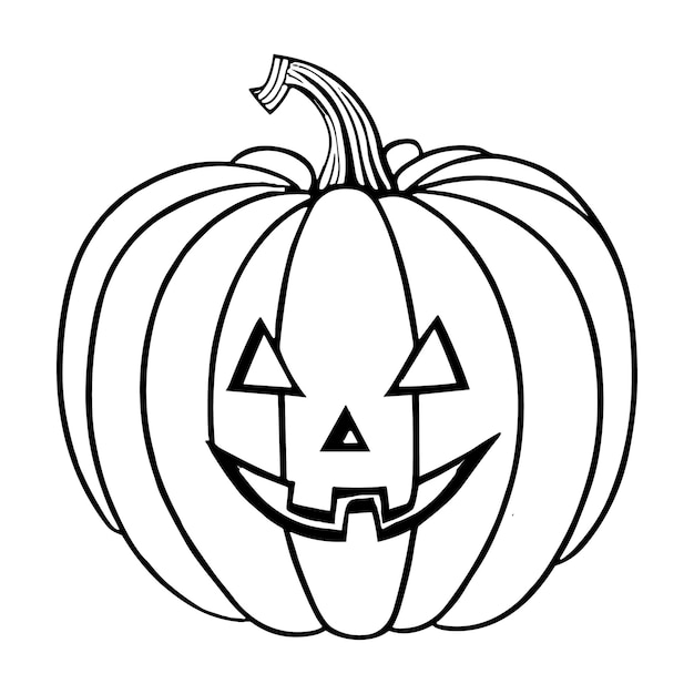 Premium vector halloween pumpkin coloring pages for kids