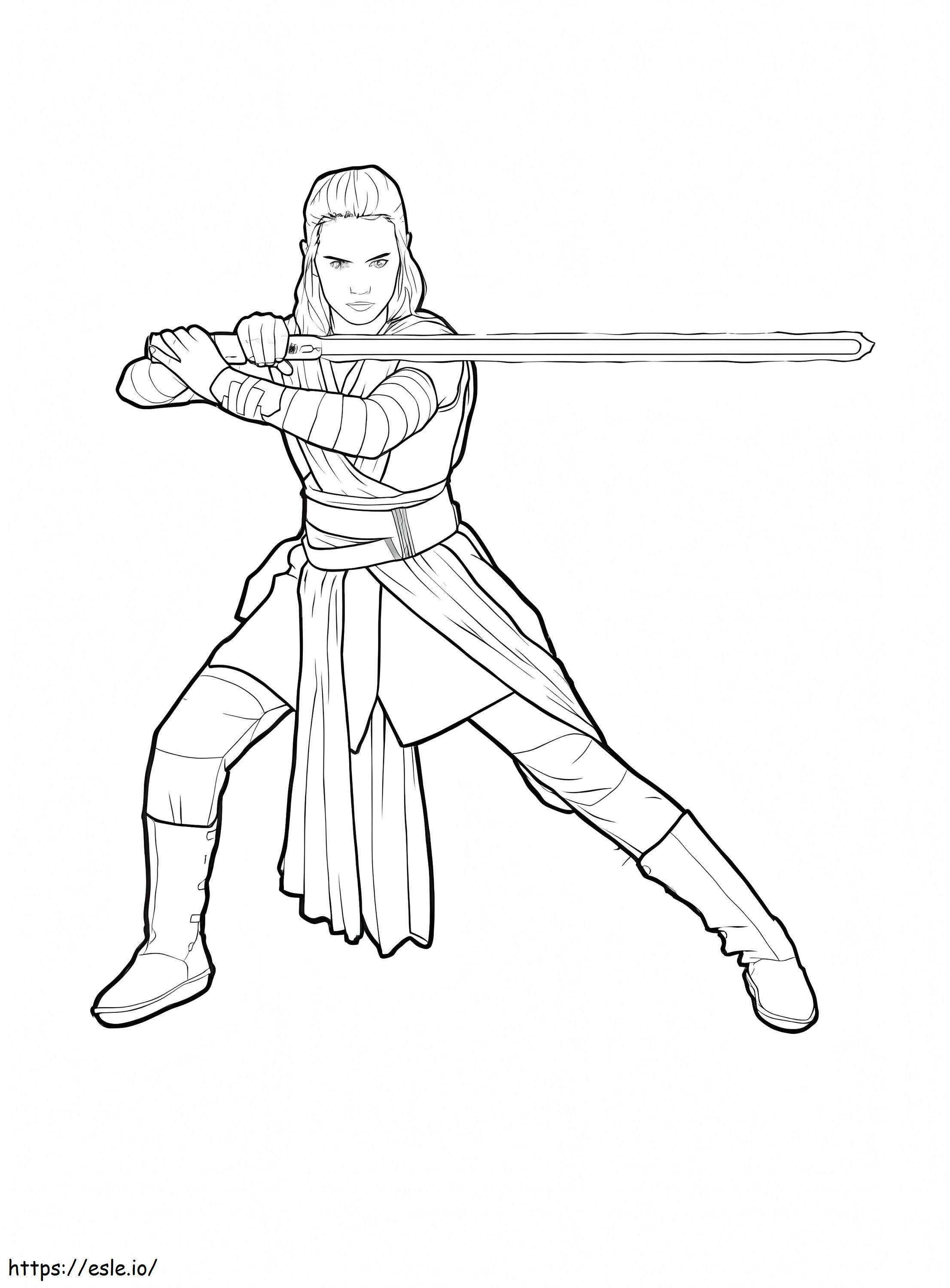 King with lightsaber coloring page