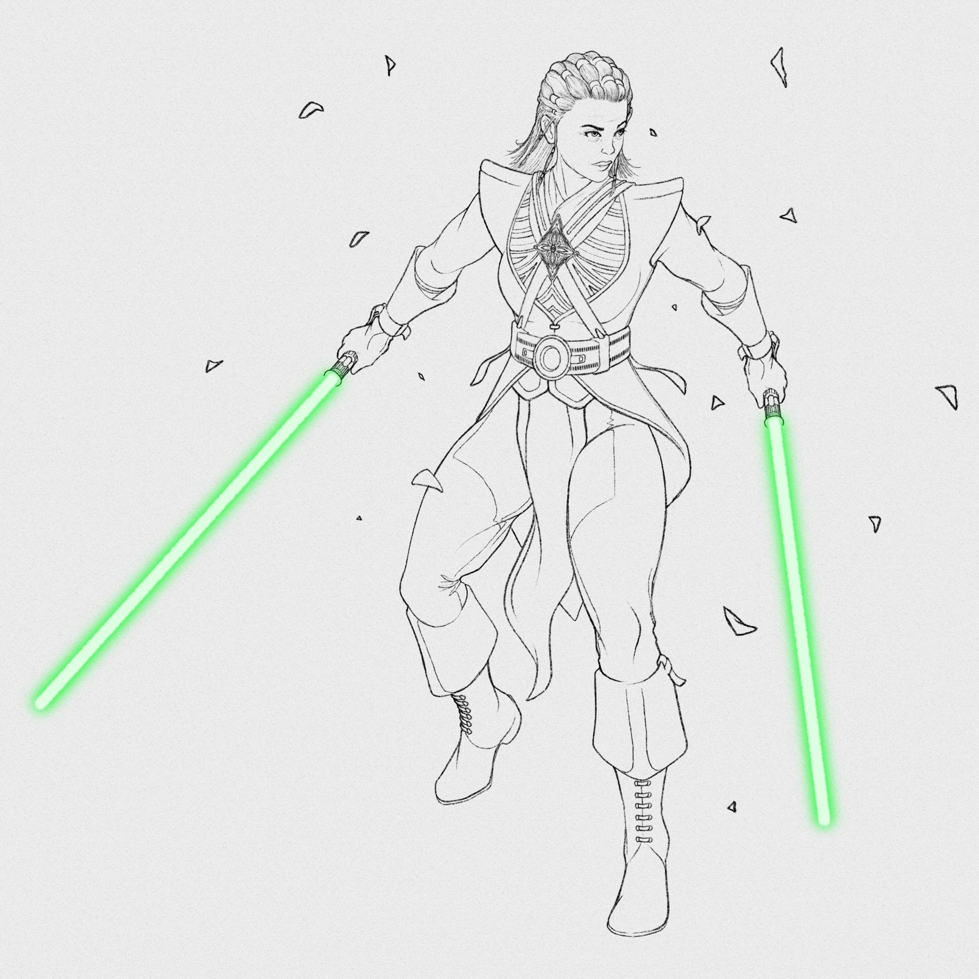 Give anyone lightsabers to make them a star wars character those who recognise her from elsewhereâyes rstarwars