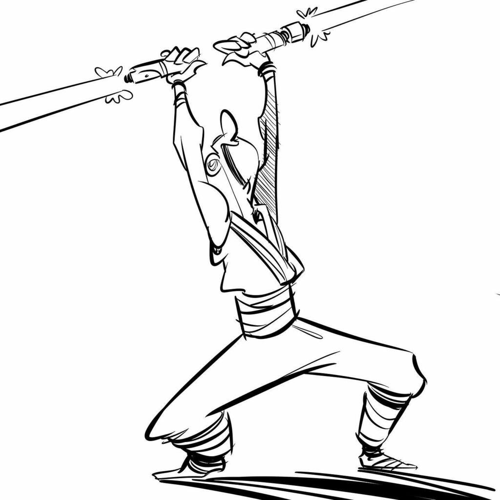 Iãigo izal on x a jedi with two lightsabers jedi jediknight starwars lightsaber art ink ic ics illustration drawing digitalart character characters characterdesign cartoon httpstcogvkubktwt httpstcoaqnbpgdr x