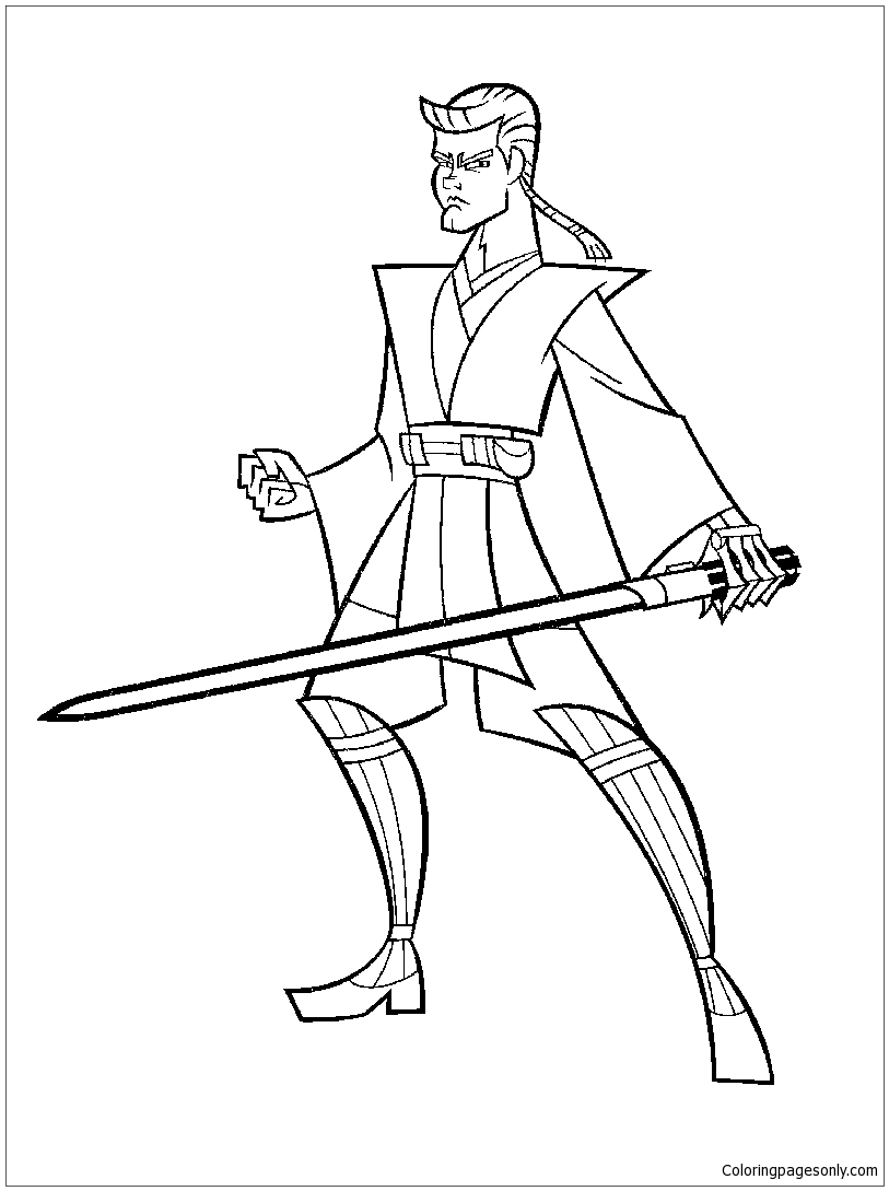 Star wars lightsaber coloring page