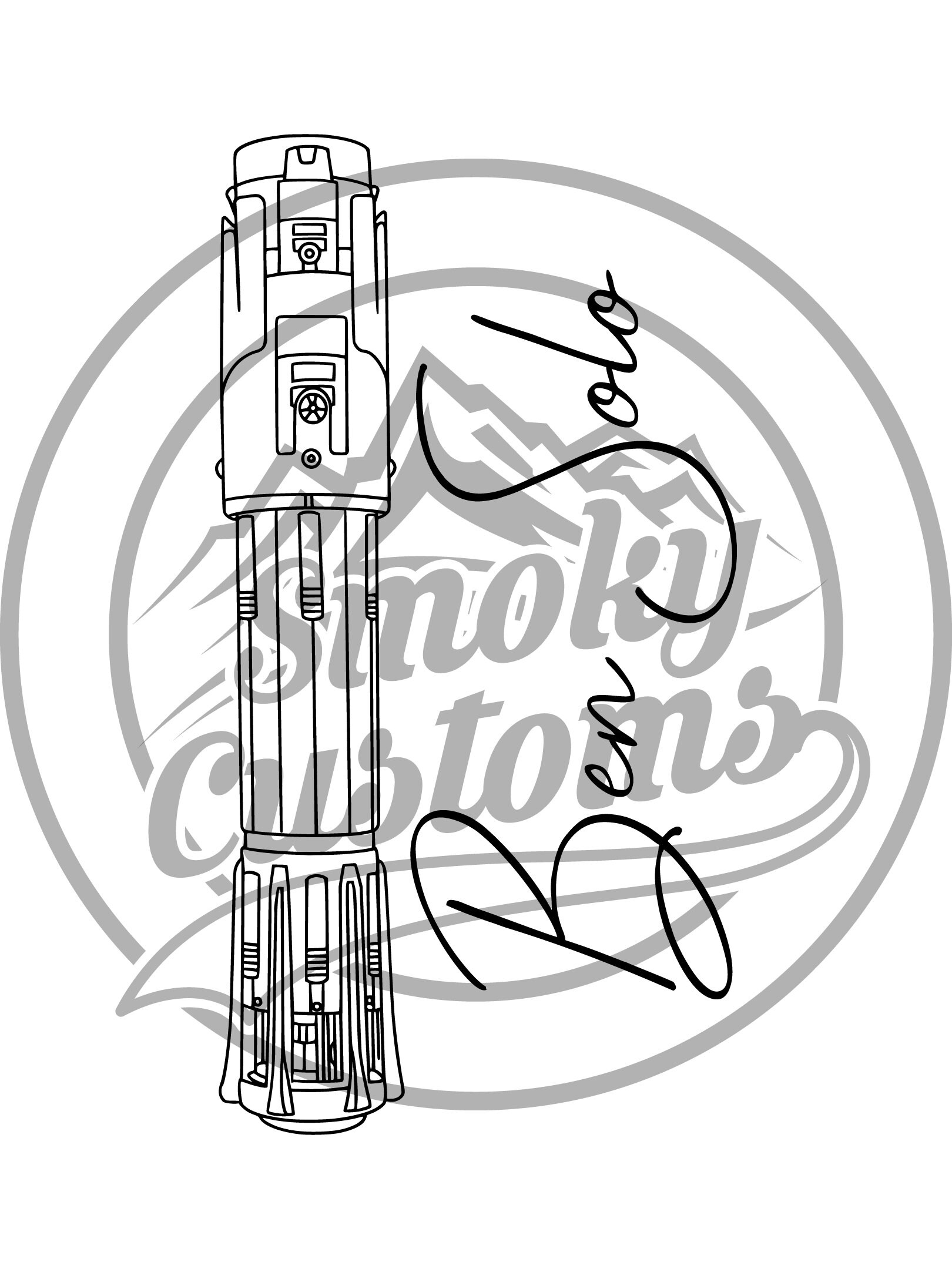 Ben solo hand drawn lightsaber ready to cut and print svg png jpg