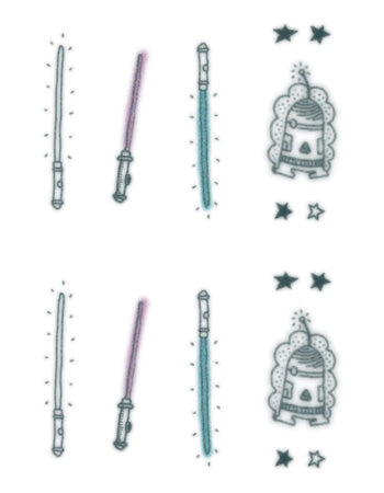 Light sabers and daggers temporary tattoo â tattooed now