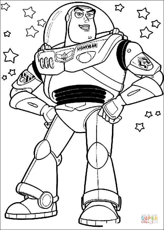 Strong buzz lightyear coloring page free printable coloring pages