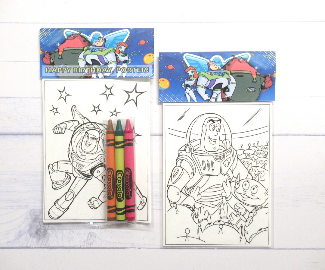 Inspired toy story mini coloring pages and crayons bag child buzz lightyear party favors buzz lightyear themed party