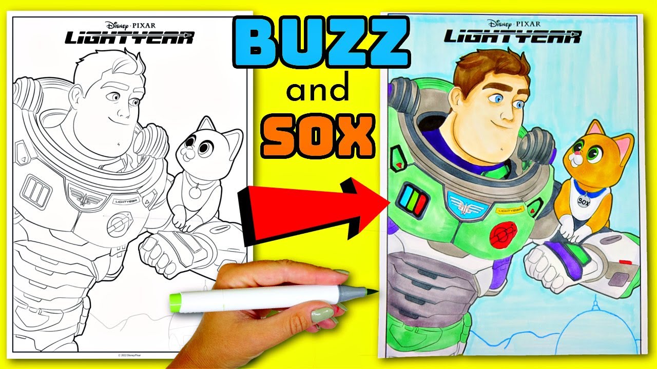 Disney pixar lightyear ovie buzz and sox coloring