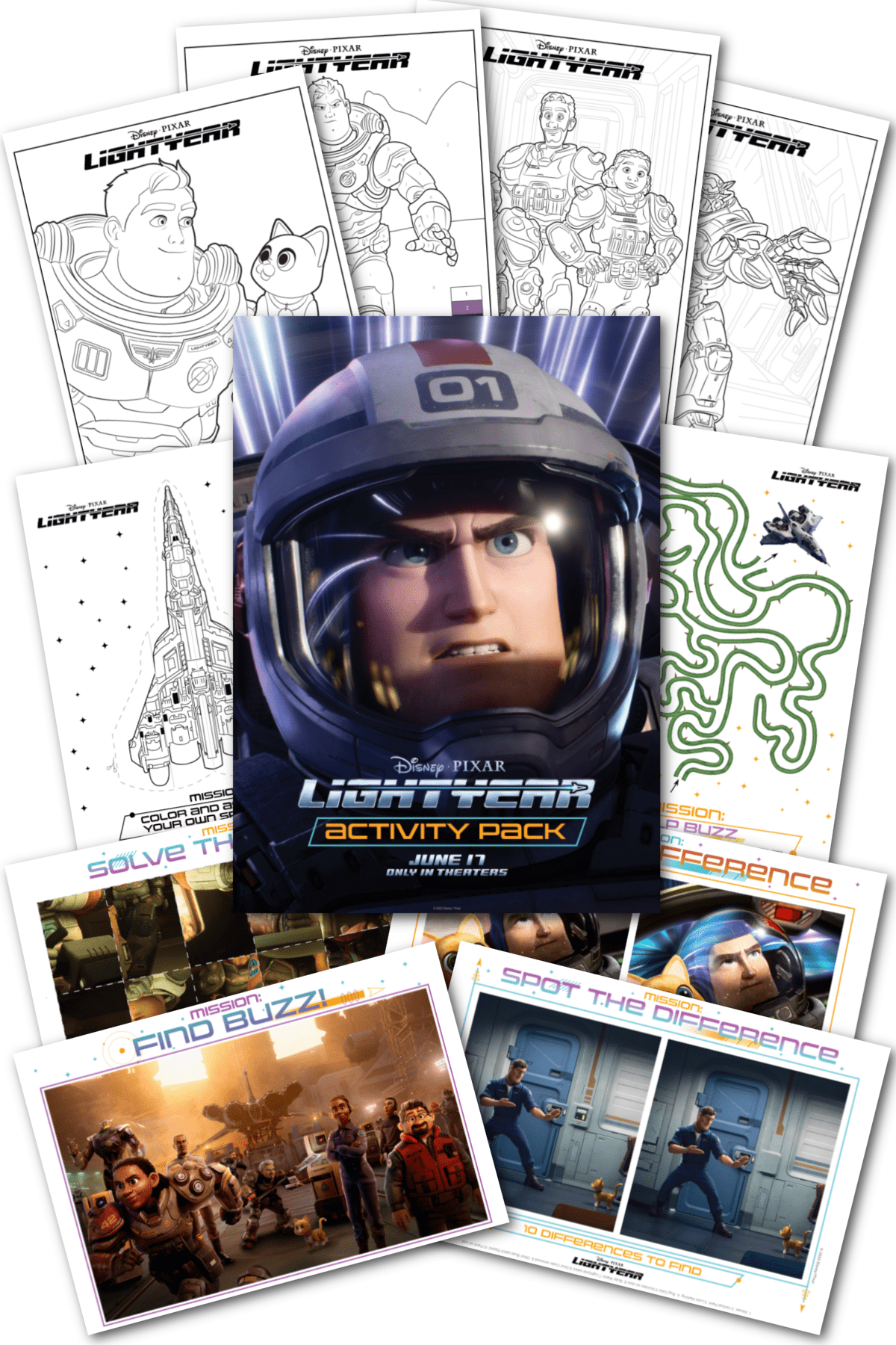 Buzz lightyear coloring pages and activity sheets