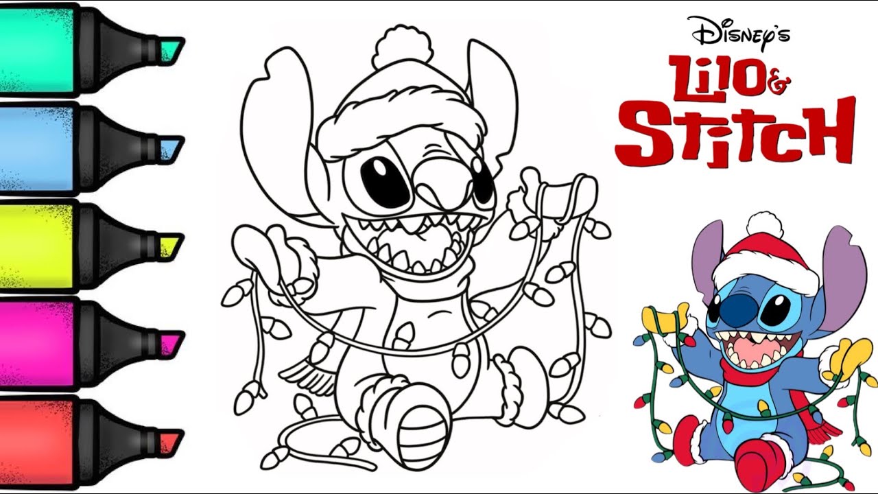 Disney lilo stitch christas coloring coloring for kids coloring liloandstitch coloringtie