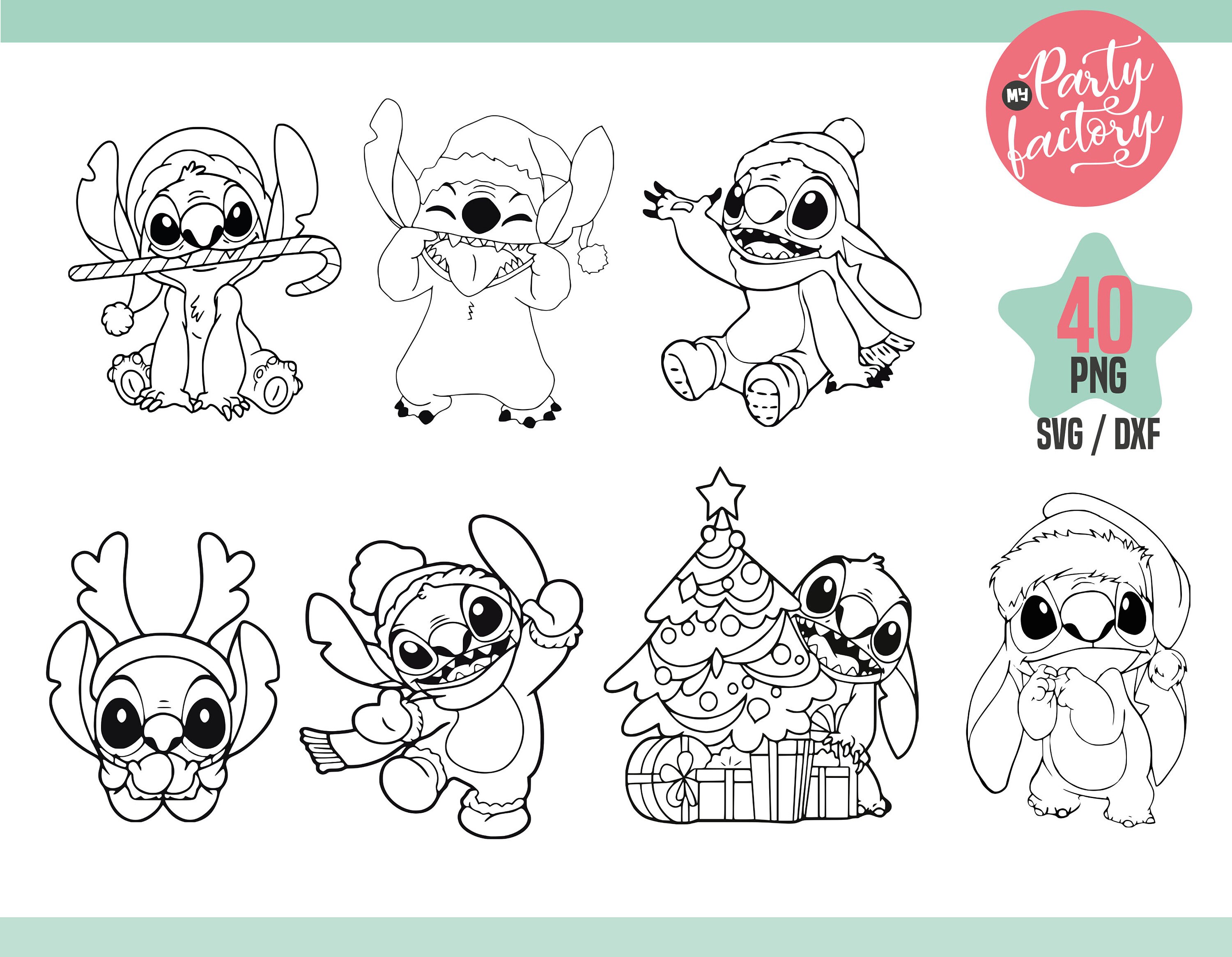 Stitch christmas svg lilo and stitch svg christmas cartoon svg stitch clipart stitch happy holidays instant download instant download