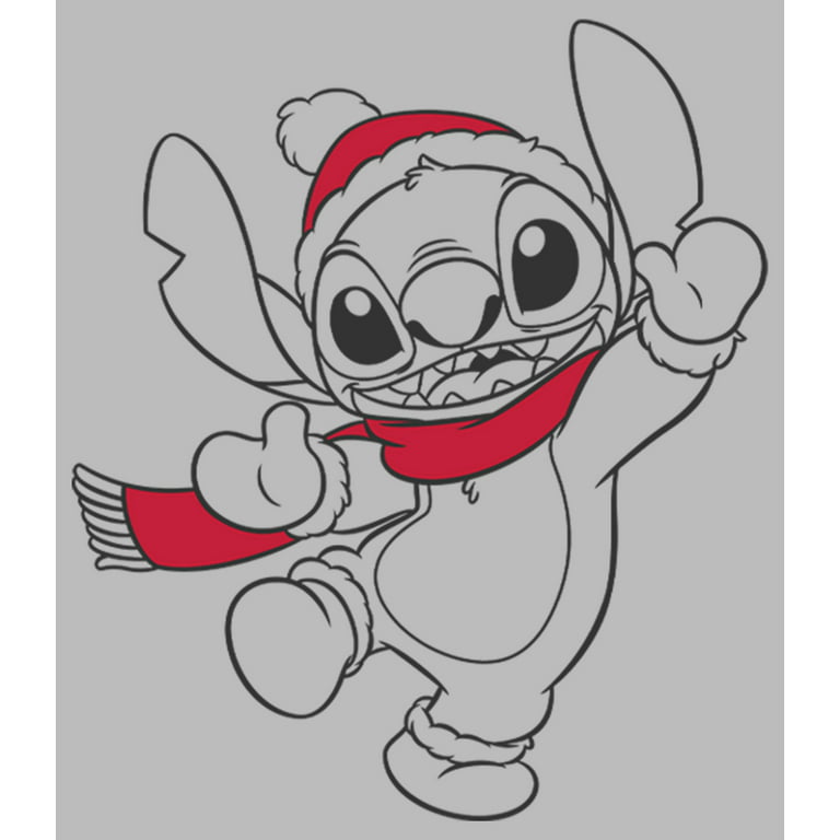 Girls lilo stitch santa hats and smiles graphic tee athletic heather large