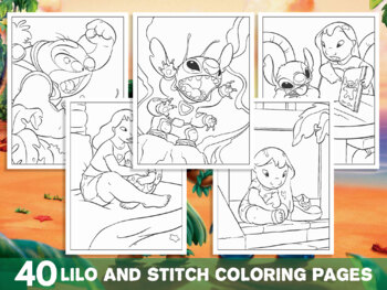 Lilo and stitch coloring pages for boys girls teens kids school parties