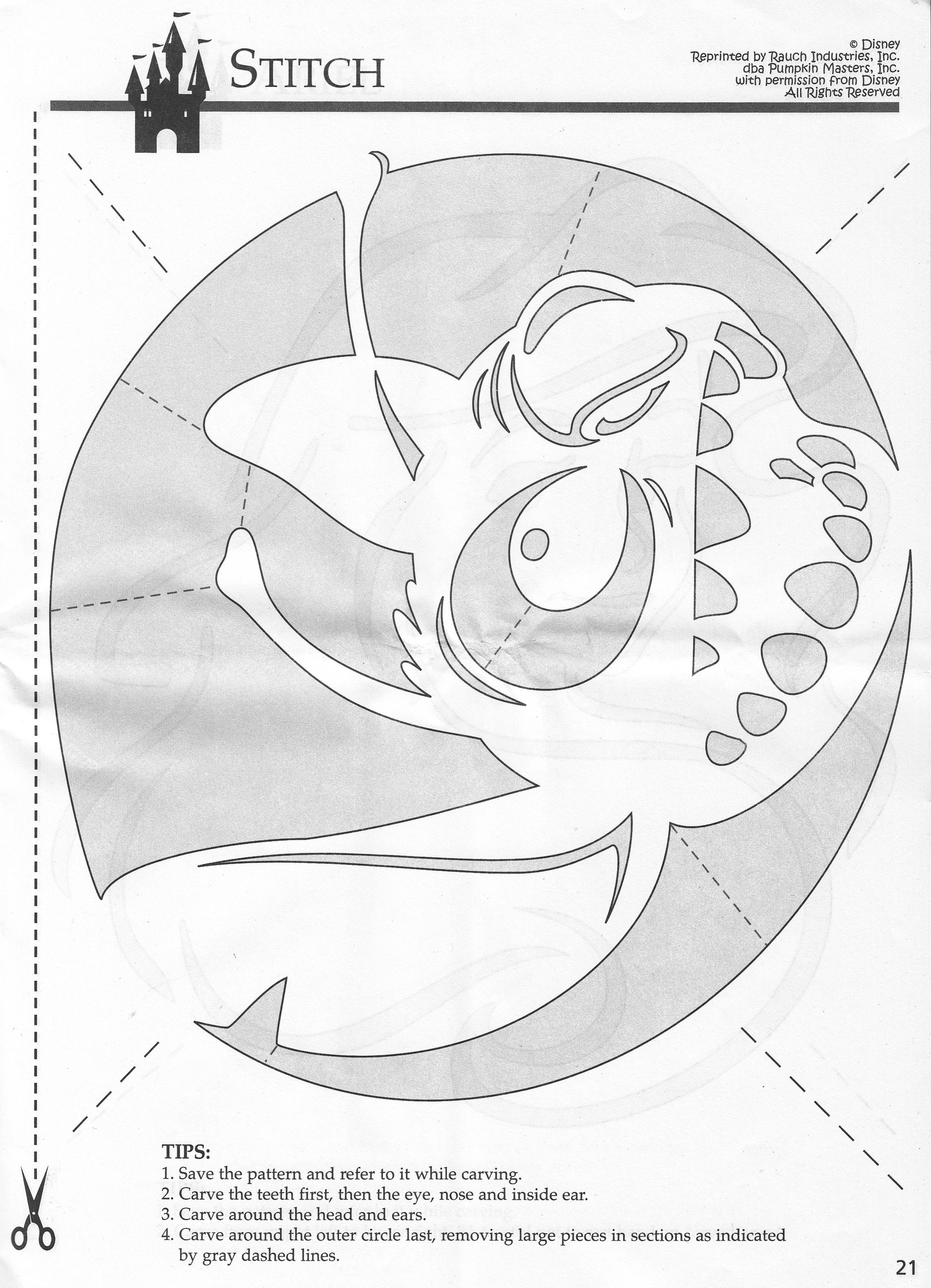 Disney lilo stitch free pumpkin stencil
