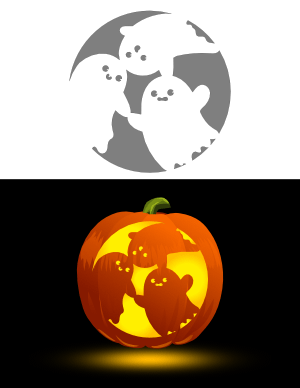Free printable cute pumpkin stencils page