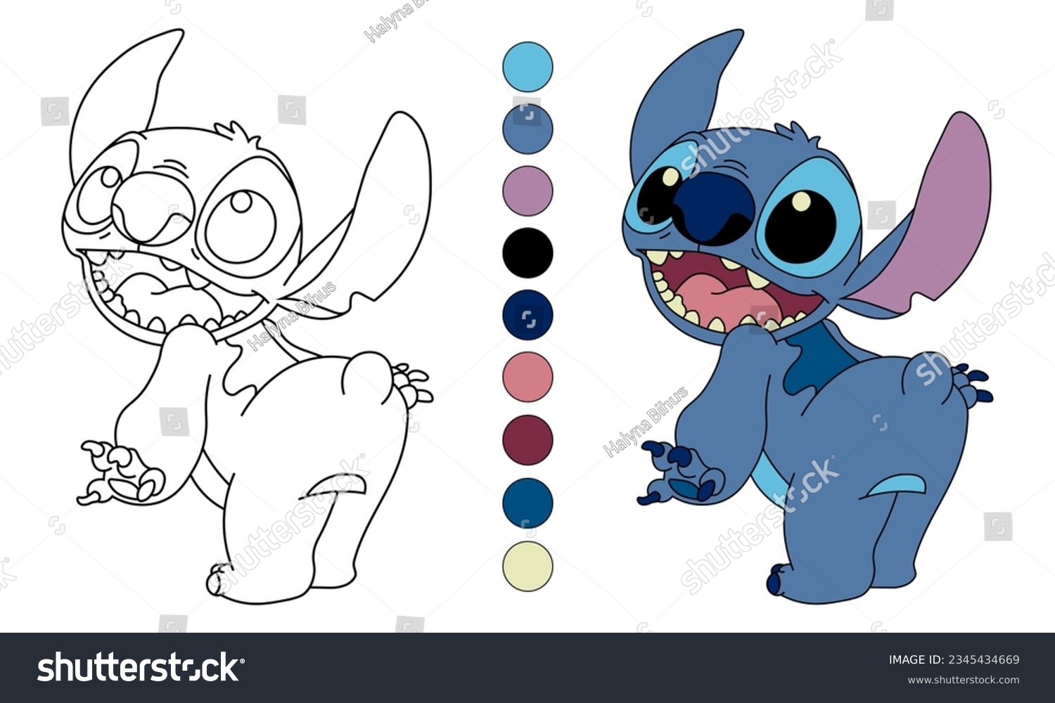 Stitch character lilo stitch childrens coloring stock vector royalty free