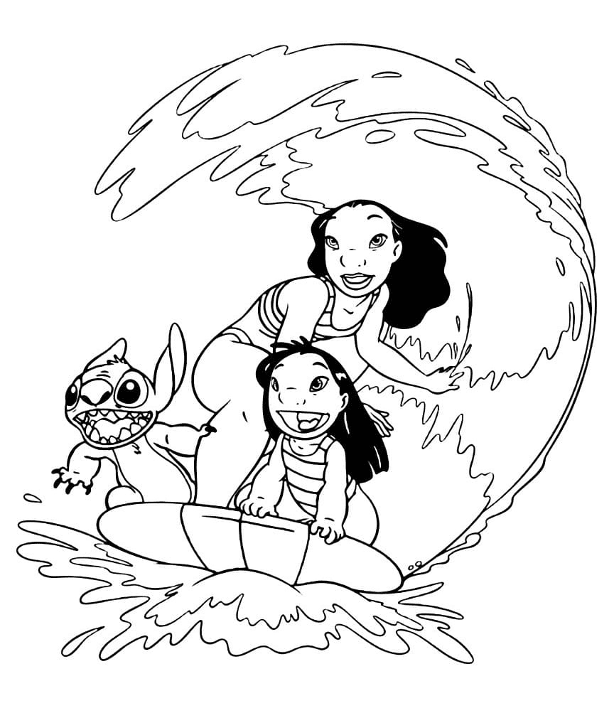 Lilo stitch coloring pages printable for free download