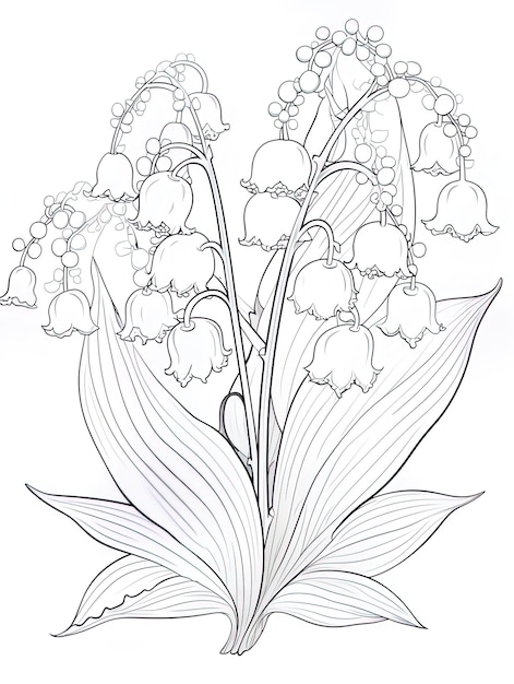 Premium photo a drawing of flowers with the words lily of the valley on it