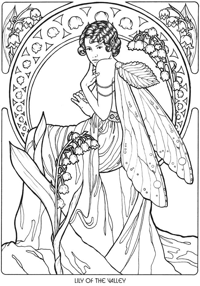Lily of the valley fairy coloring page fairy coloring fairy coloring book coloring pages