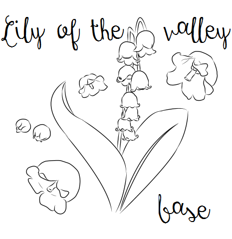 Lily of the valley lineart base by melchony on