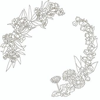 Free vectors oleander and lily of the valley frame