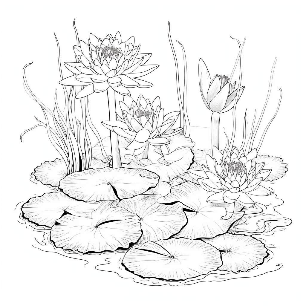 Lily pad coloring page
