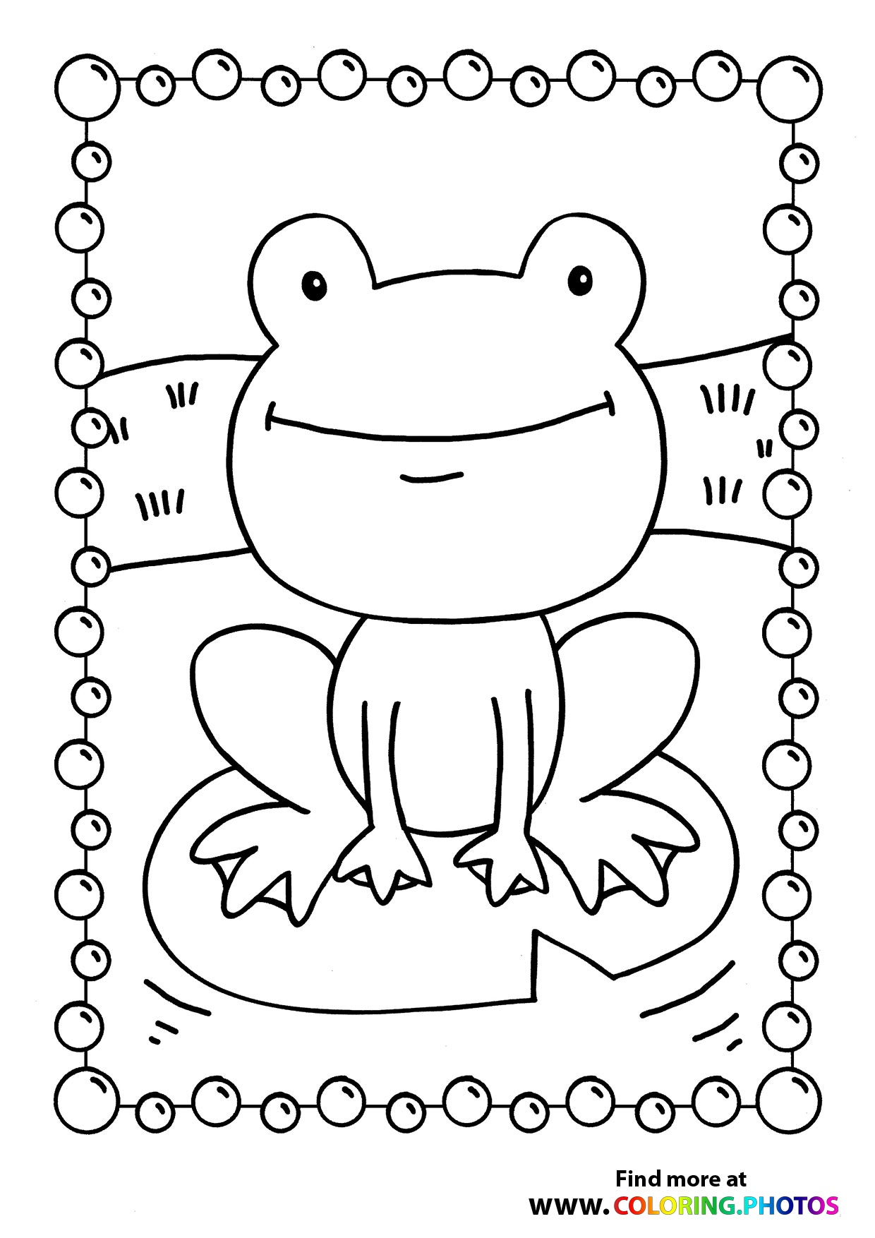 Frog sitting on a lily pad