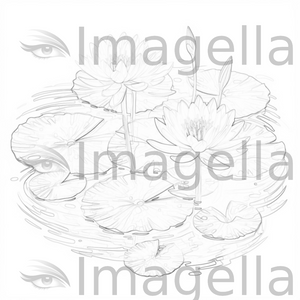 Lily pad clipart in oil painting style art high
