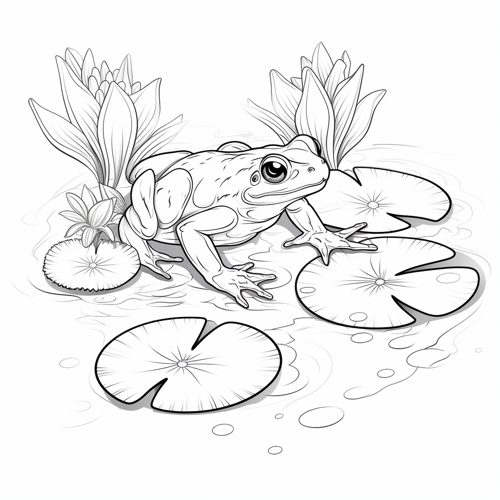 Lily pad coloring page