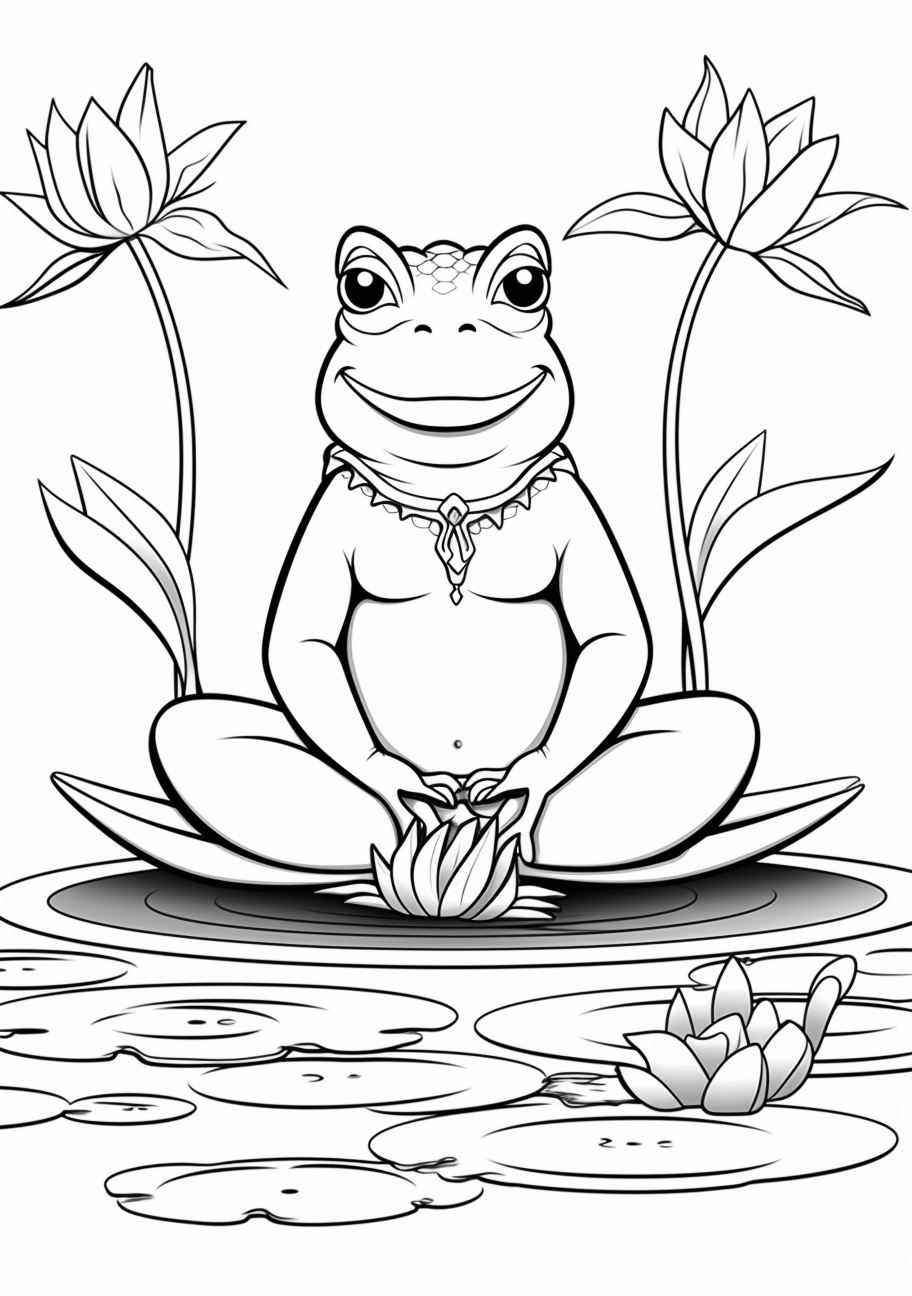 Prince turned frog fairytale color page