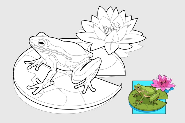 Lilypad coloring vectors illustrations for free download