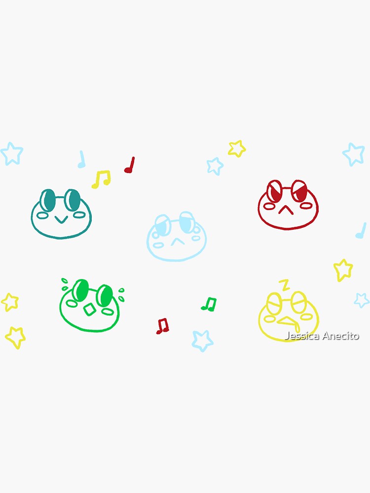 Lilypad emotion sticker sheet sticker for sale by jessica anecito