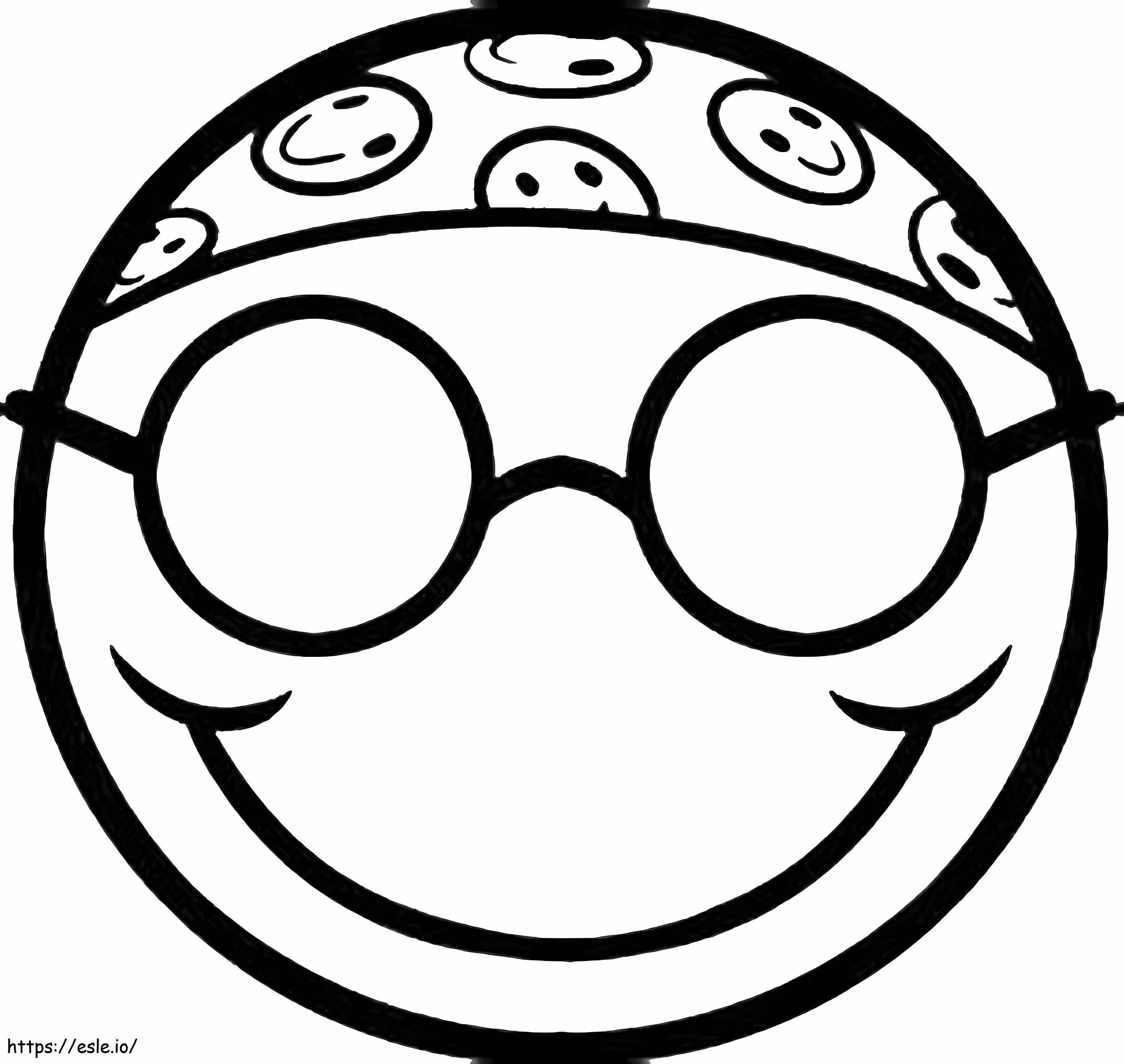 Cool smiling emoji coloring page