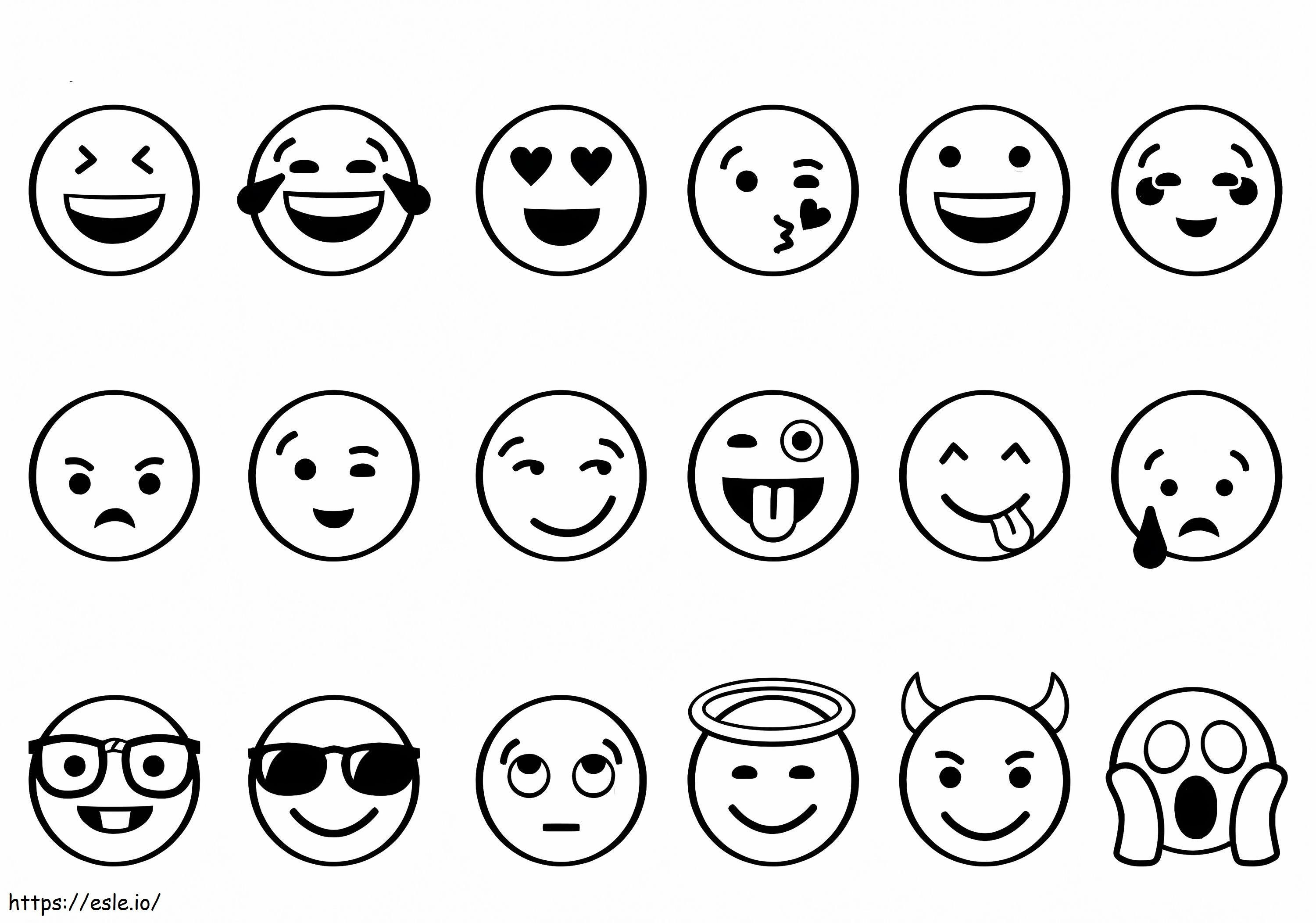Emojis coloring page