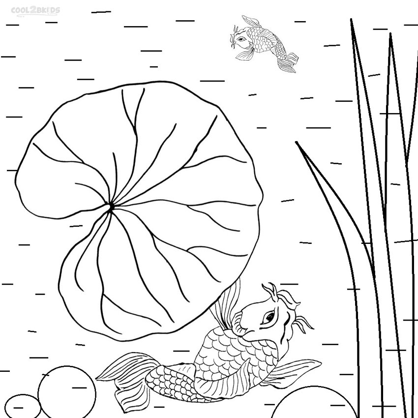 Printable lily pad coloring pages for kids