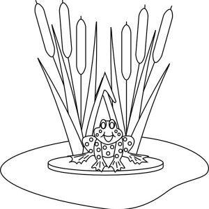 Frog jump to pond after sit on lily pad coloring page lily pads coloring pages lily
