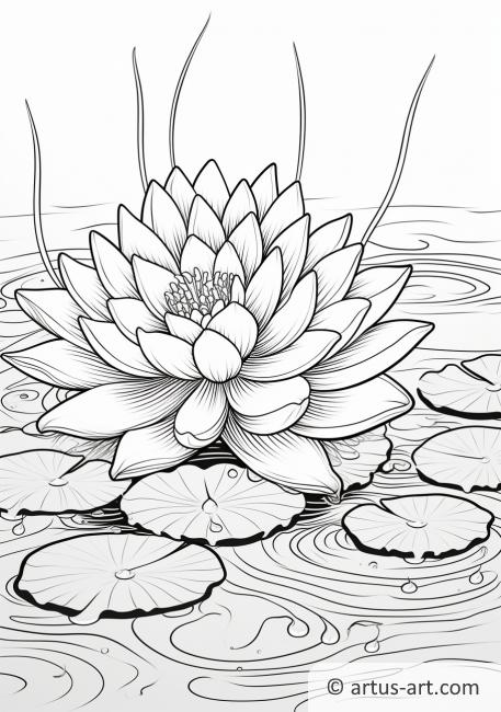 Lotus flower on a lily pad coloring page free download artus art