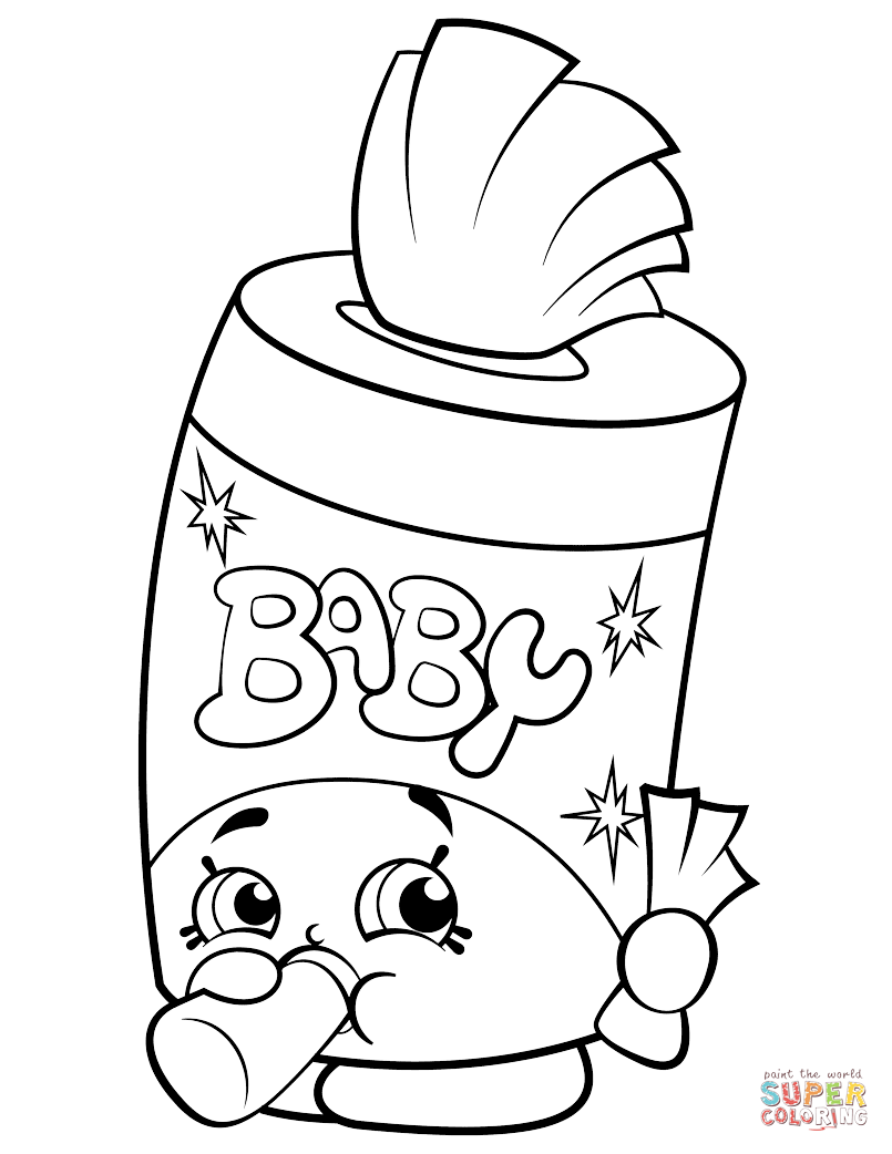 Baby swipes shopkin coloring page free printable coloring pages