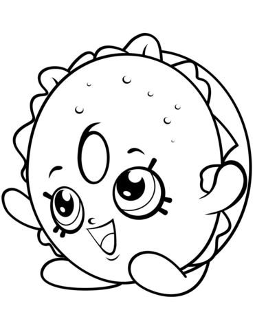 Bagel billy shopkin coloring page free printable coloring pages