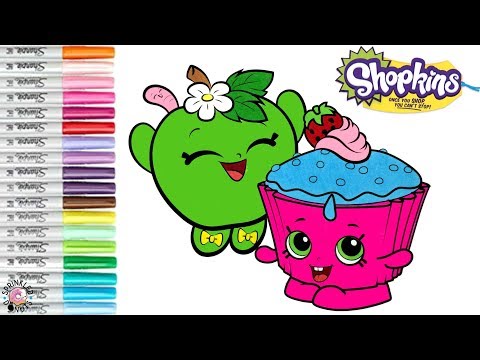 Shopkins coloring book page apple blossom cupcake chic coloring shopkins