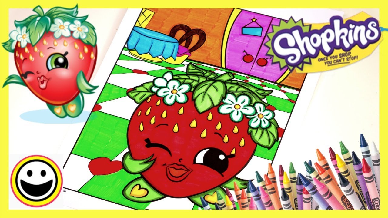 Shopkins coloring book strawberry kiss cutie pie toy surprise coloring book