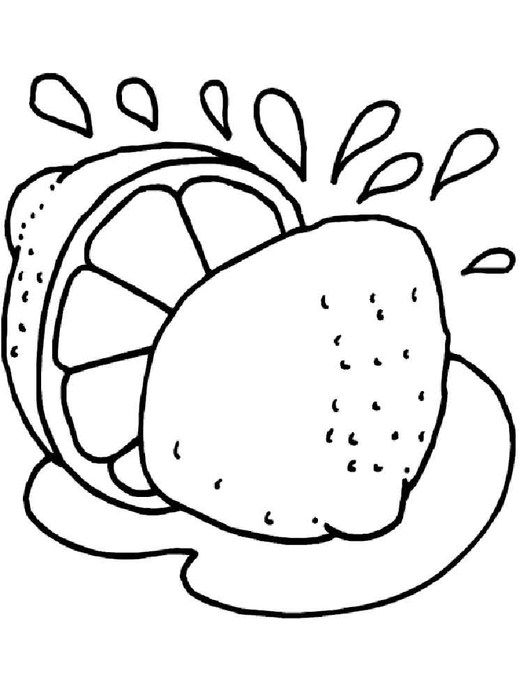 Dibujos de limones cortados a la mitad para colorear